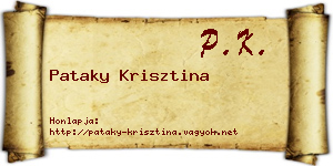 Pataky Krisztina névjegykártya